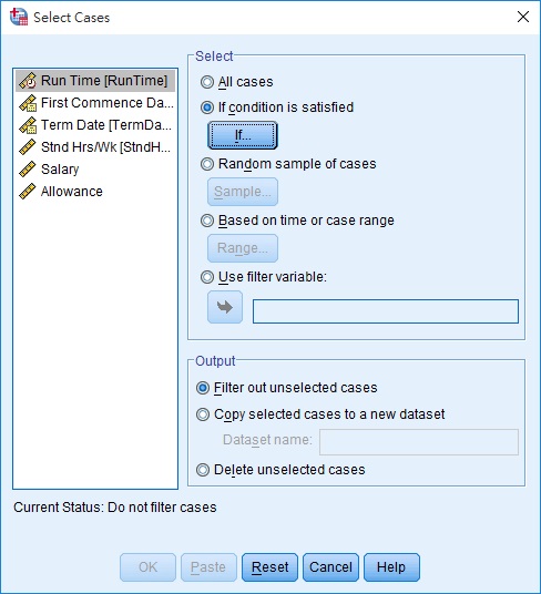 SPSS select cases 03