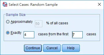 SPSS select cases 10