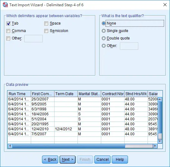 spss import text 06
