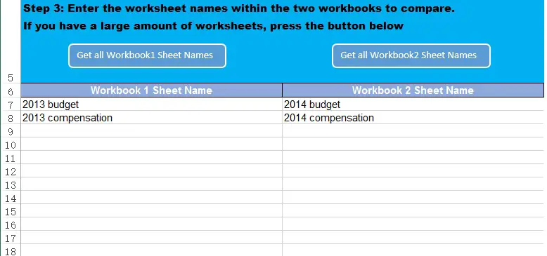 Excel VBA compare worksheets