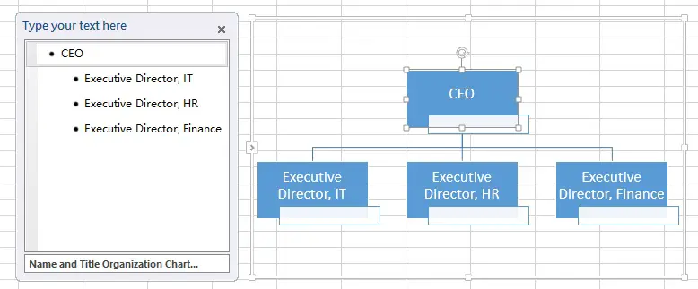 Excel create organization chart 06