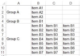 Excel VBA reformat merged cells to row 03